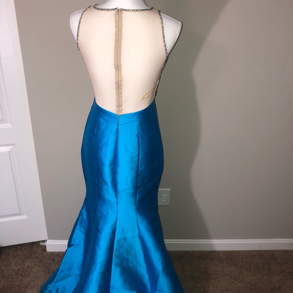 Blue mermaid tail dress body fitted